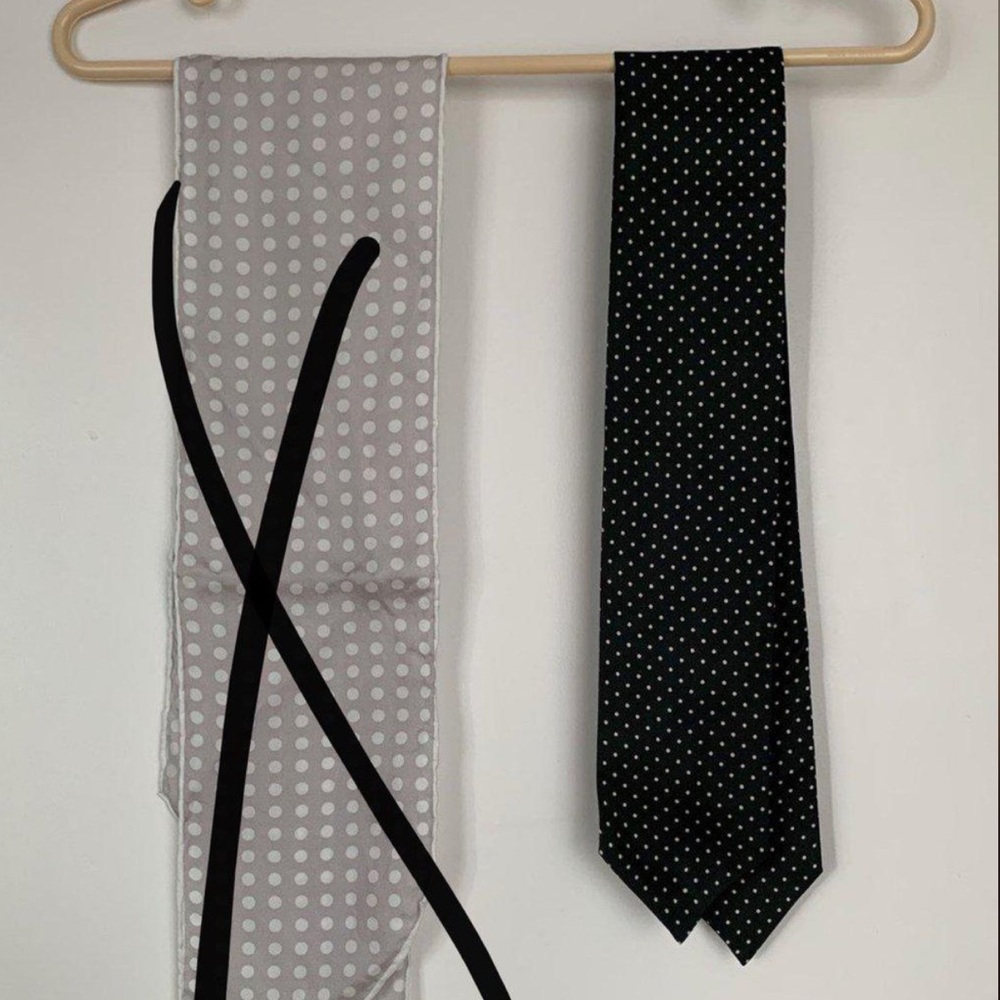 Jacob Polka Dotted Silk (?) Scarf Tie